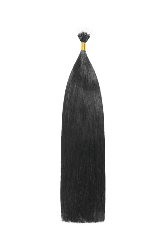 Jet Black (#1) Remy Royale Nano Bond Hair Extensions