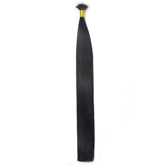Nano Ring Hair Extensions Double Drawn - Jet Black (#1)