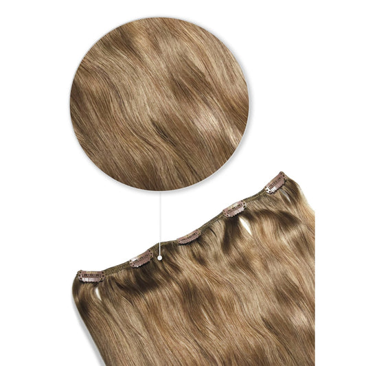 One Piece Top-up Remy Clip in Human Hair Extensions - Dark Blonde (#14)