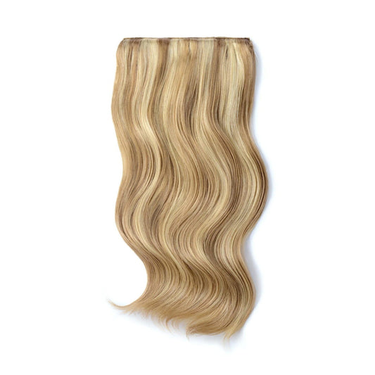 Double Wefted Full Head Remy Clip in Human Hair Extensions - Biscuit Blondey (#18/613)