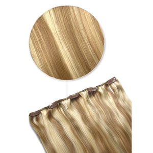 One Piece Top-up Remy Clip in Human Hair Extensions - Biscuit Blondey (#18/613)