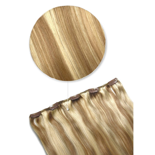 One Piece Top-up Remy Clip in Human Hair Extensions - Biscuit Blondey (#18/613)