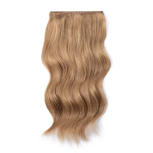 Double Wefted Full Head Remy Clip in Human Hair Extensions - Lightest Brown (#18)