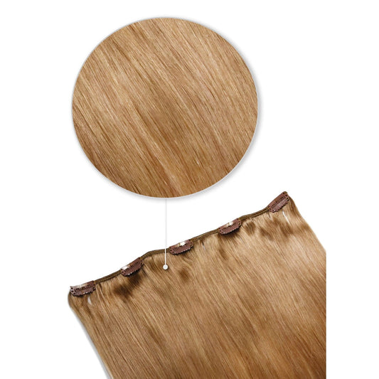 One Piece Top-up Remy Clip in Human Hair Extensions - Lightest Brown (#18)