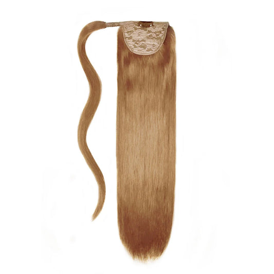 Lightest Brown (#18) Straight Up Wrap Around Ponytail Extension