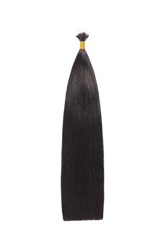 Off/Natural Black (#1B) Remy Royale Nano Bond Hair Extensions