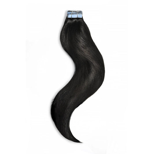 Tape in Remy Human Hair Extension Natural Black (# 1B)