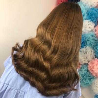 customer using hair weft extension