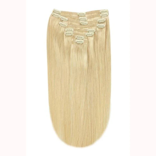 Full Head Remy Clip in Human Hair Extensions - Light Ash Blonde (#22)