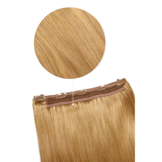 Quad Wefted Remy Clip in Human Hair Extensions - Strawberry/Ginger Blonde (#27)