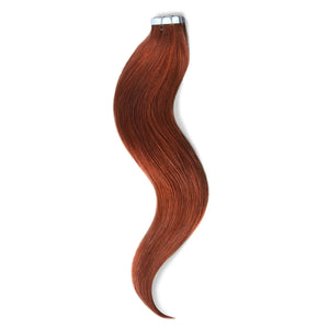 Tape in Remy Human Hair Extensions - Dark Auburn/Copper Red (#33)