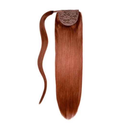 Dark Auburn/Copper Red (#33) Straight Up Wrap Around Ponytail Extension