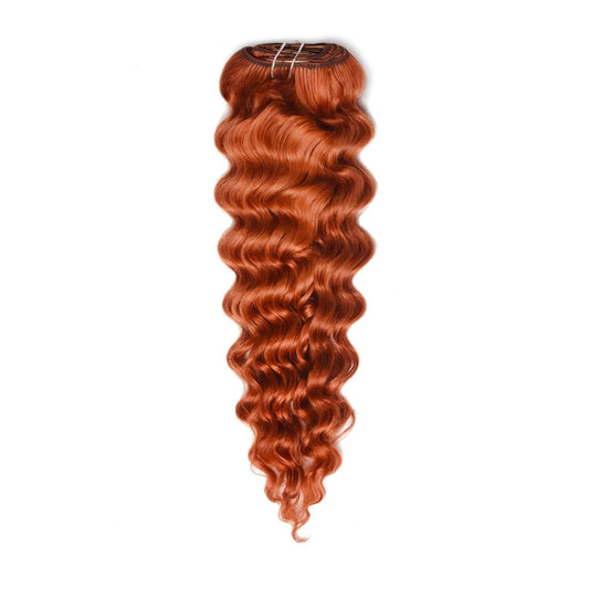 Curly Full Head Remy Clip in Human Hair Extensions - Flaming Ginger (#350)