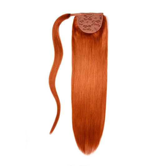 Flaming Ginger (#350) Straight Up Wrap Around Ponytail Extension
