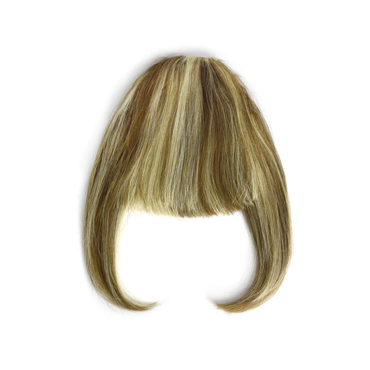 Clip in / on Remy Franja / Franja de Cabelo Humano - Marrom Claro / Mistura Loira Bleach (# 6/613)