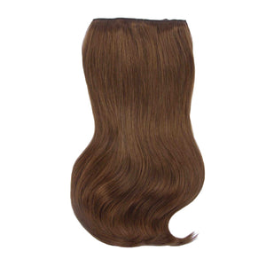 Double Wefted Full Head Remy Clip in Human Hair Extensions - Light/Chestnut Brown (#6)