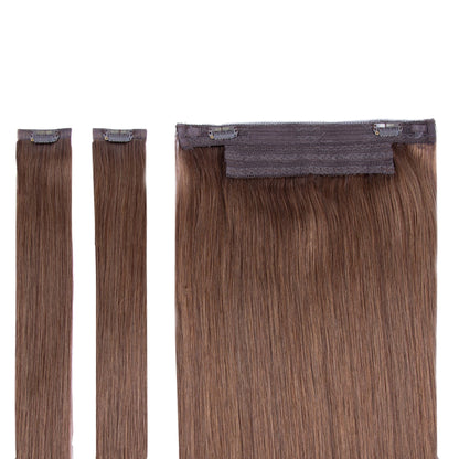 Light Brown (#6) Halo Hair Extensions Full Content