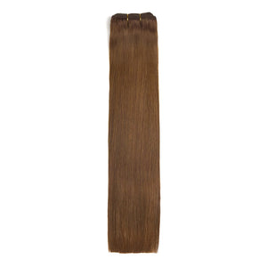 Light/Chestnut Brown (#6) Remy Royale Double Drawn Weave Extensions - Full hair extension