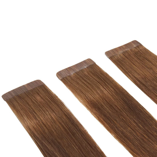 Remy Royale Double Drawn Tape Hair Extensions - Light Brown (#6)