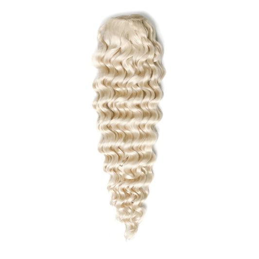 Curly Full Head Remy Clip in Human Hair Extensions - Lightest Blonde (#60)
