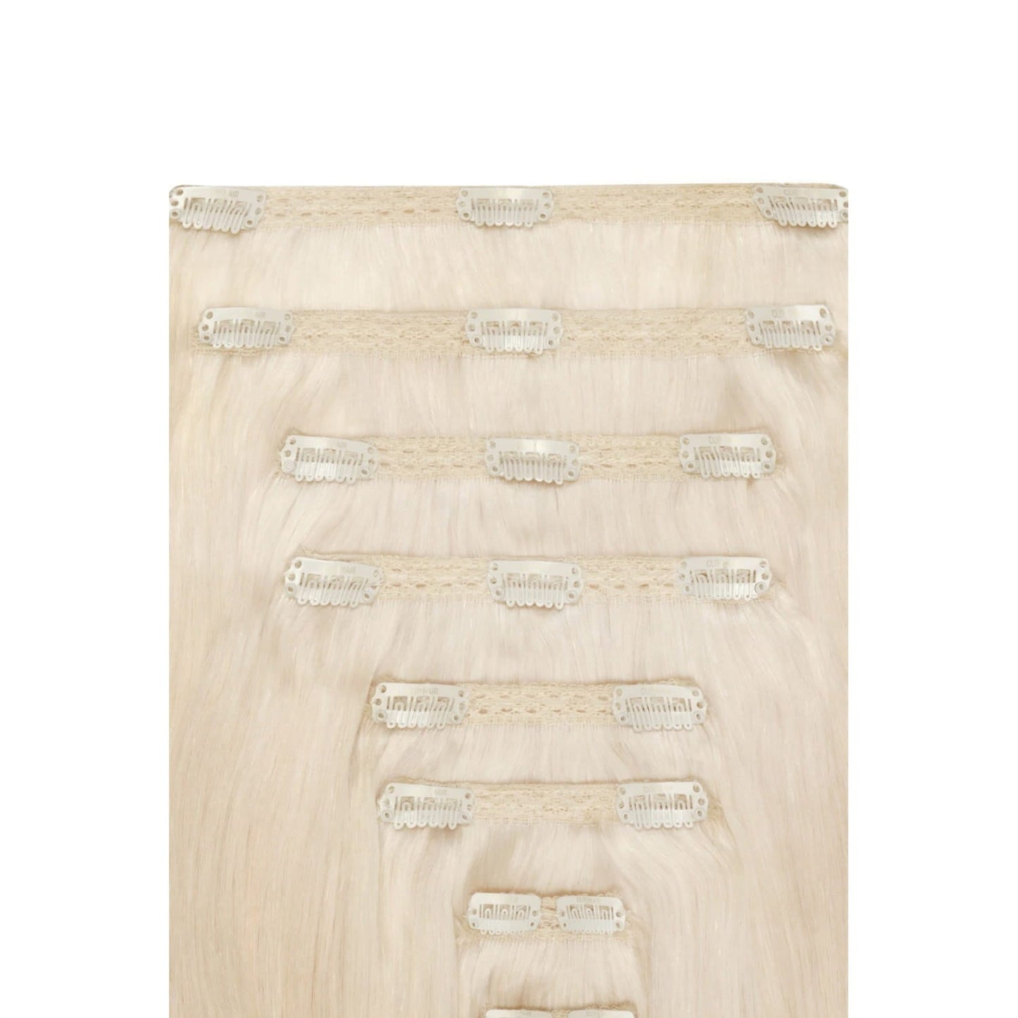 Lightest Blonde (#60) Double Weft Hair Extension: Extension attachment method