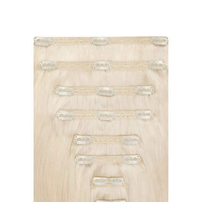 Lightest Blonde (#60) Double Weft Hair Extension: Extension attachment method