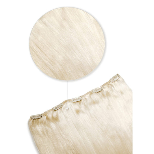 One Piece Top-up Remy Clip in Human Hair Extensions - Lightest Blonde (#60)