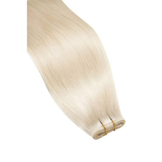 Lightest Blonde (#60) Remy Royale Flat Weft Hair Extensions