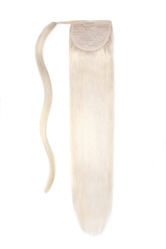 Lightest Blonde (#60) Straight Up Wrap Around Ponytail Extension