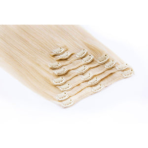 Full Head Remy Clip in Human Hair Extensions - Bleach Blonde (#613)