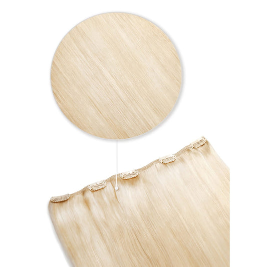 One Piece Top-up Remy Clip in Human Hair Extensions - Bleach Blonde (#613)