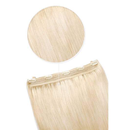 Quad Wefted Remy Clip in Human Hair Extensions- Bleach Blonde (#613)