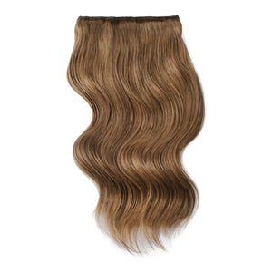 Double Wefted Full Head Remy Clip in Human Hair Extensions - Medium Ash Brown (#8)