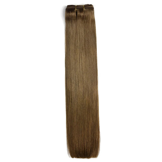 Remy Royale Double Drawn  Human Hair Weft Weave  Extensions - Medium Ash Brown (#8)