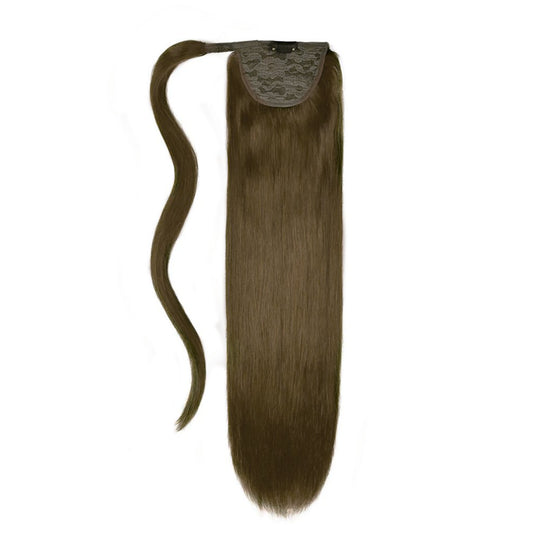 Ash Brown (#9) Straight Up Wrap Around Ponytail Extension