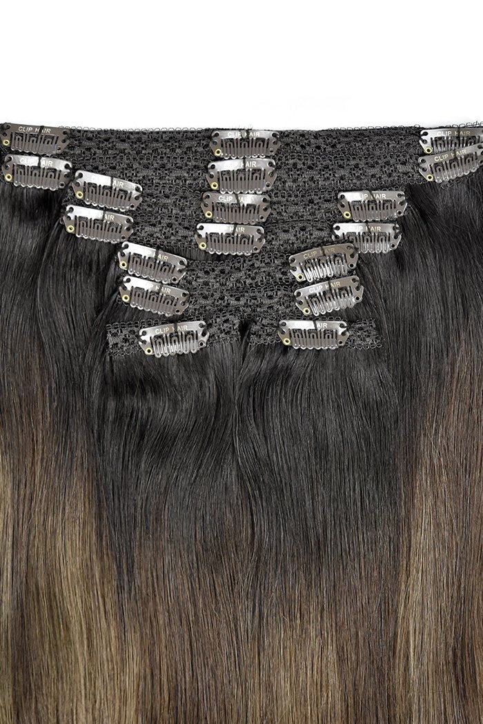 Dark Brown Balayage Hair Extension Clips