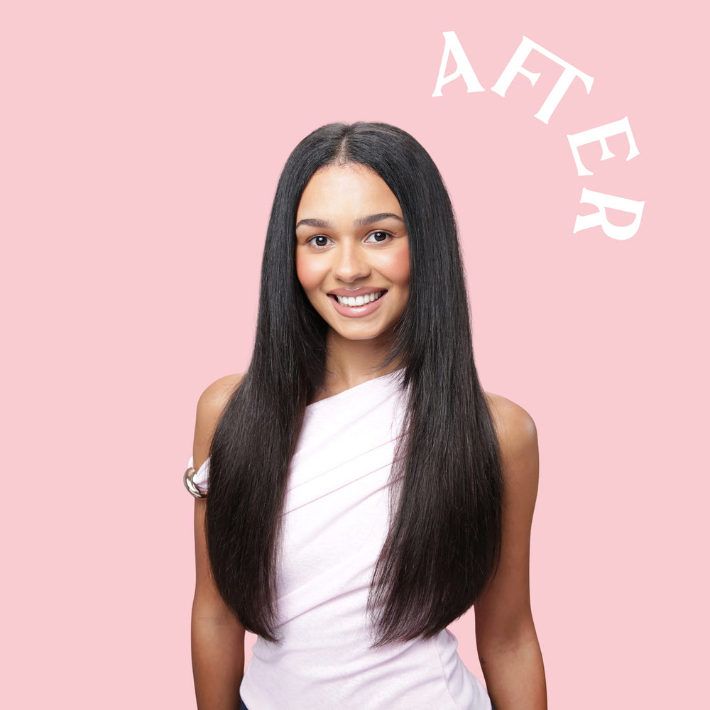 Model after adding hair extensions