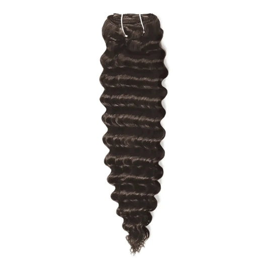 Dark Brown (#3) Curly Clip In Hair Extensions
