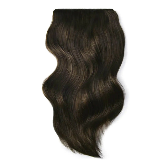 Dupla vetületű Full Head Remy Klip az emberi haj kiterjesztések - Dark Brown (#3)