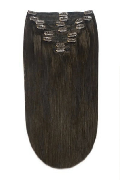 Dark Brown Full Head Clip In Hair Extensions