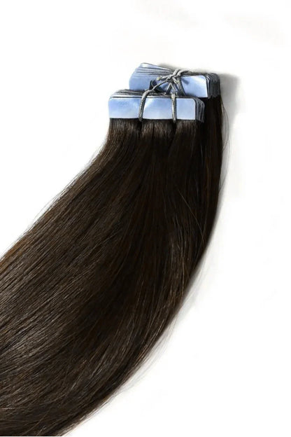 Dark Brown Tape In Hair Extensions: attachment method