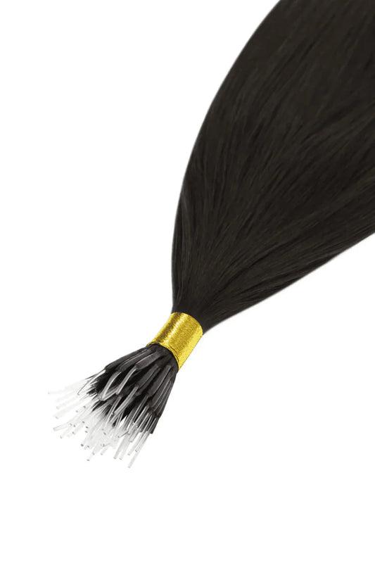 Darkest Brown (#2) Remy Royale Nano Bond Hair Extensions