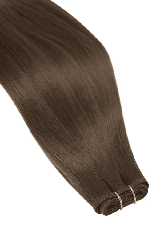 Medium Brown (#4) Remy Royale Flat Weft Hair Extensions