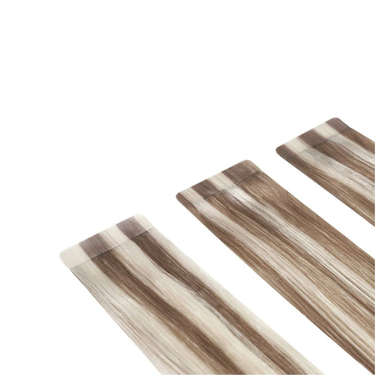 Remy Royale Double Drawn Tape Hair Extensions - Oak Brondie