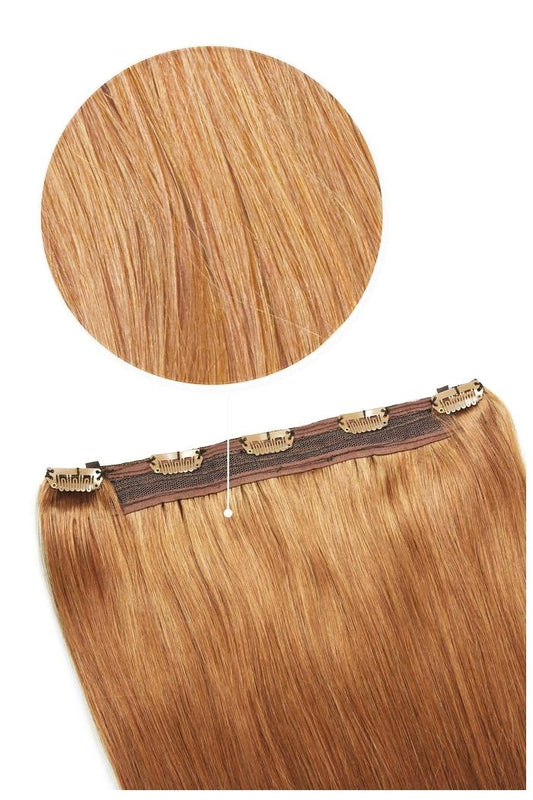 Quad Wefted Remy Clip in Human Hair Extensions - Autumn Spice (#30B)