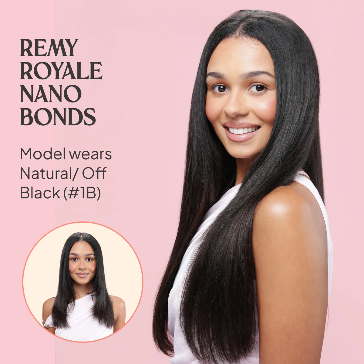 Oak Brondie Remy Royale Nano Bond Hair Extensions before and after