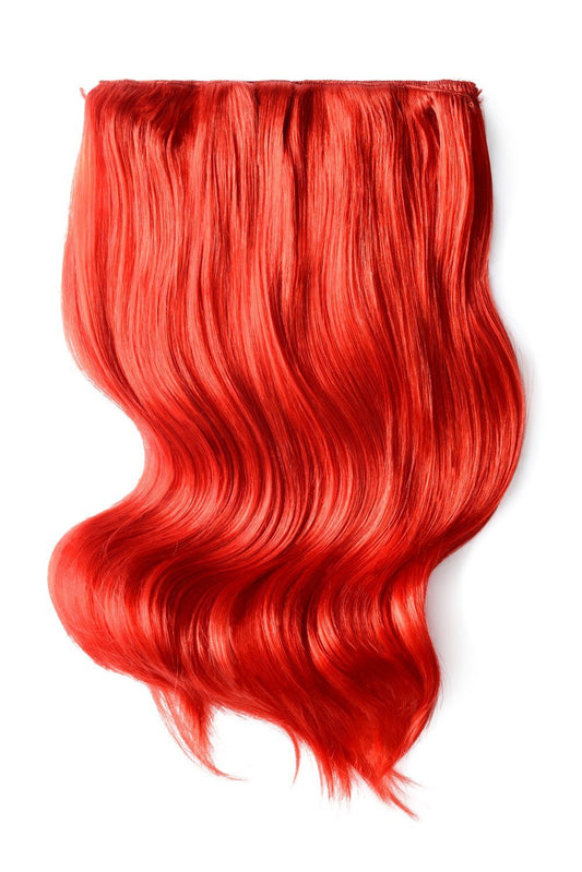 Double Wefted Full Head Remy Clip in Human Hair Extensions - Bright Red