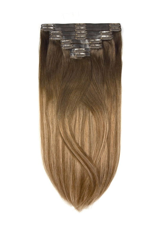 Remy Royale Seamless Clip ins -  Soft Bronze Balayage