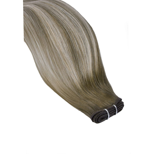 Ash Bronde Balayage Remy Royale Flat Weft Hair Extensions