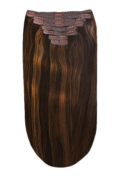 Full Head Remy Clip in Human Hair Extensions - Espresso Melt (#2/4/6)